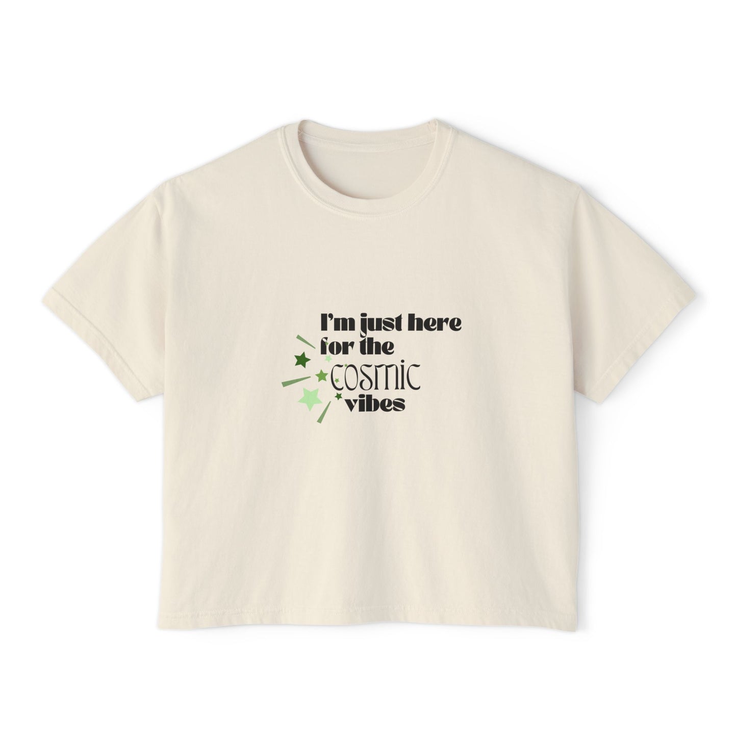 Women's Boxy Tee - Cosmic Vibes Graphic Shirt