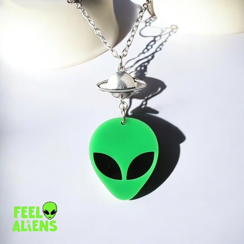Acrylic Alien Jewl- Feelaliens Head Necklace