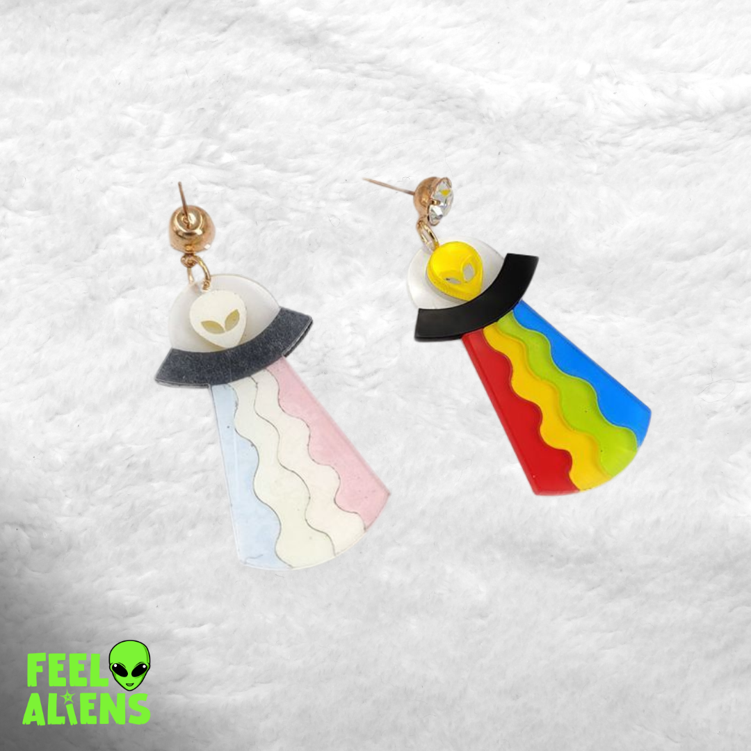 Colorful UFO Alien Earrings