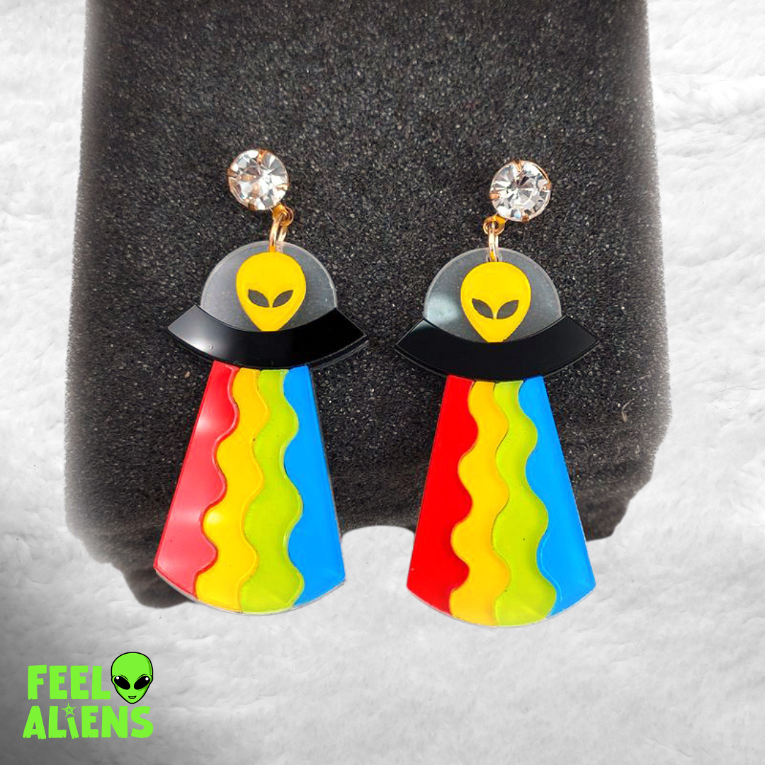 Colorful UFO Alien Earrings
