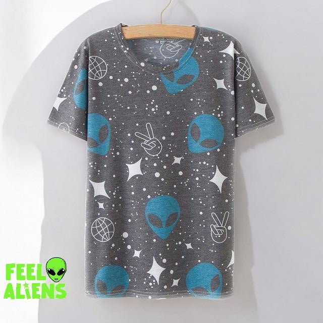 Print Cosmic Alien Shirt Feelaliens