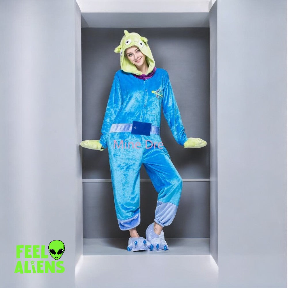 Zipper and Button Alien Pajamas Onesies