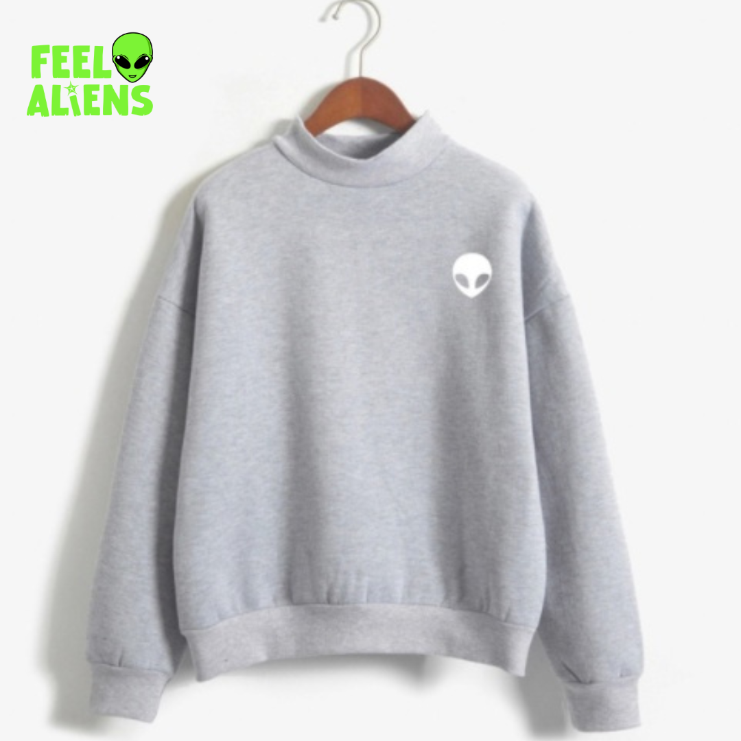 Minimal Alien Print Sweatshirt