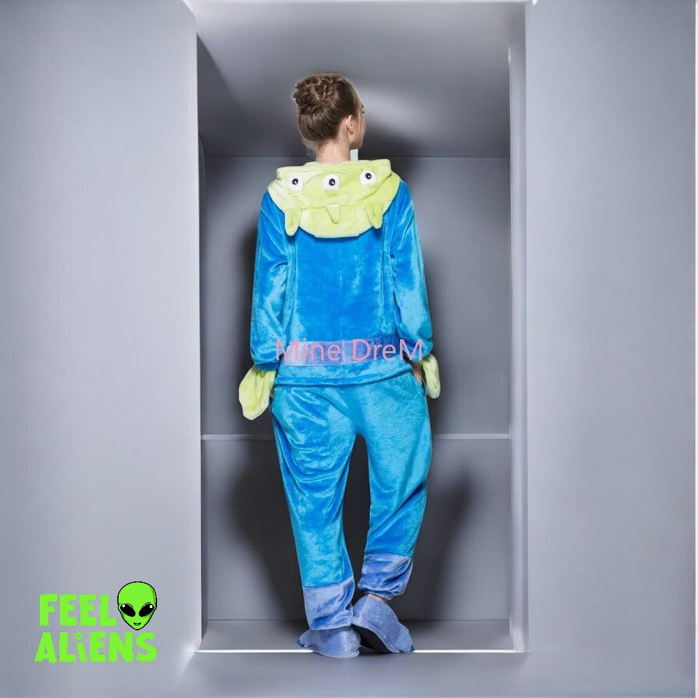 Zipper and Button Alien Pajamas Onesies 