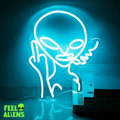 LED Neon Sign Light Smoking Alien Lights