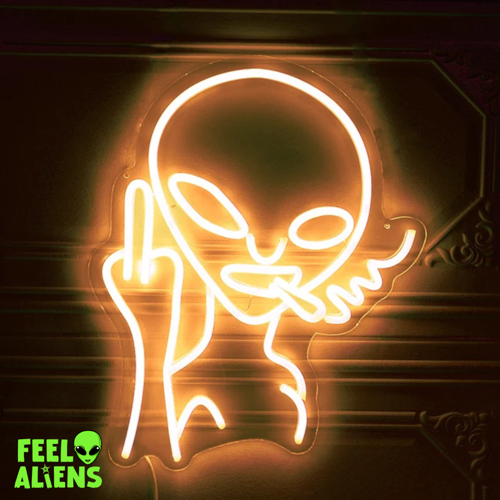 LED Neon Sign Light Smoking Alien Lights