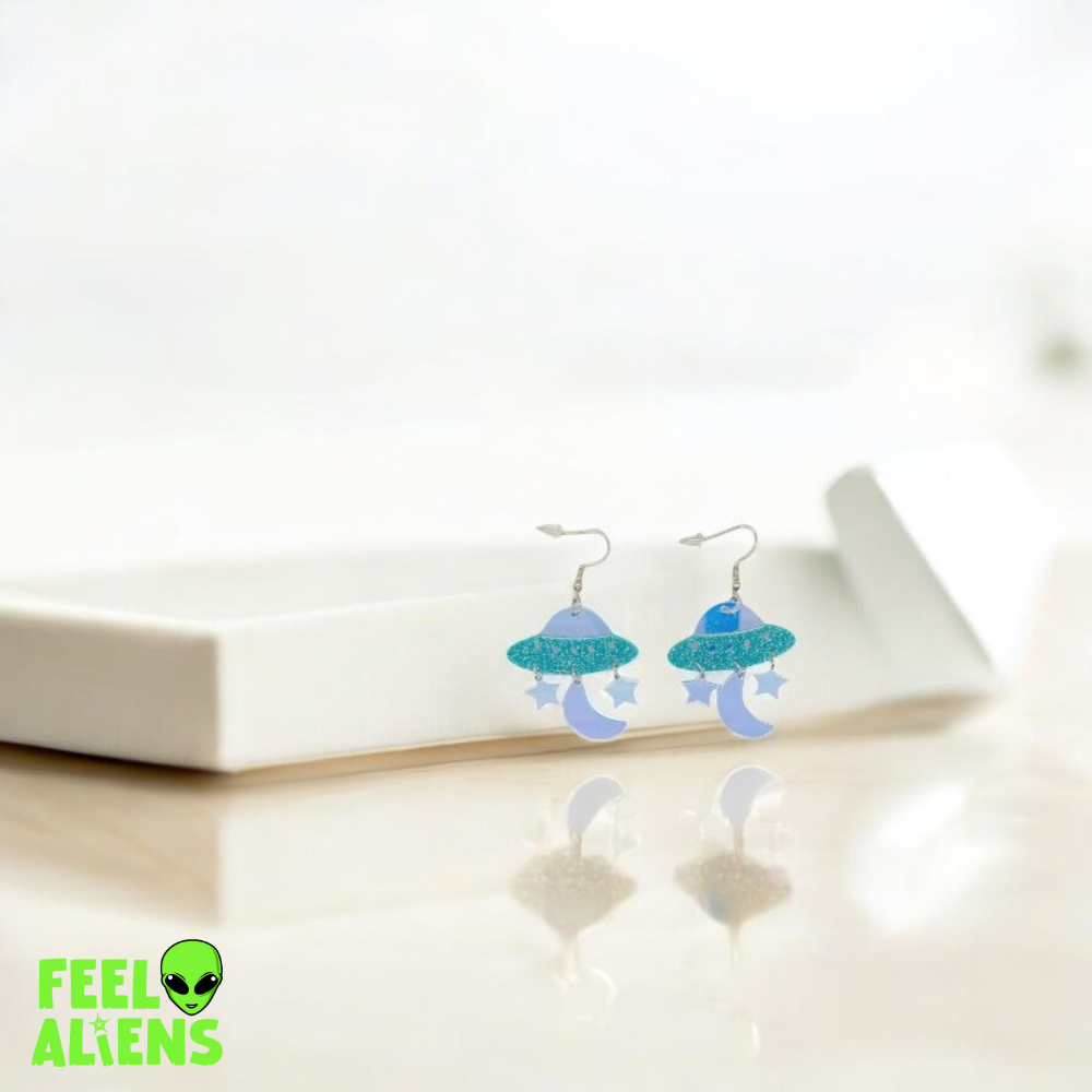 Lightning Aien UFO Earrings