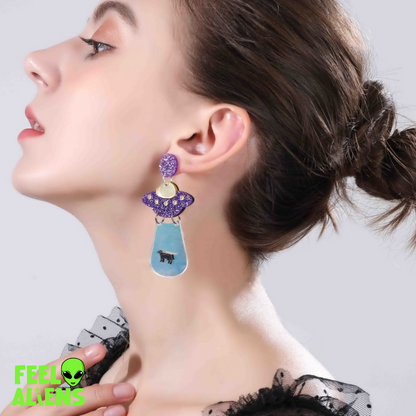 Lightning Aien UFO Earrings