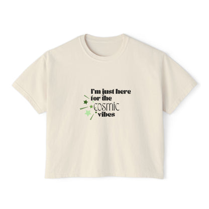Women's Boxy Tee - Cosmic Vibes Graphic Shirt
