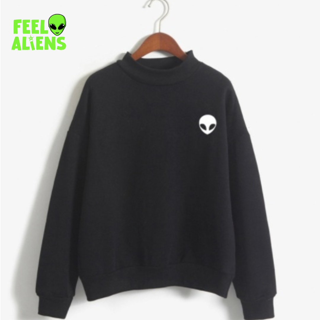 Minimal Alien Print Sweatshirt