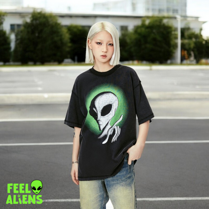 Neon Glow Oversized Alien Shirt