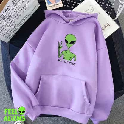 Loose Alien Hoodie Long Sleeve Slouchy Style-We out here