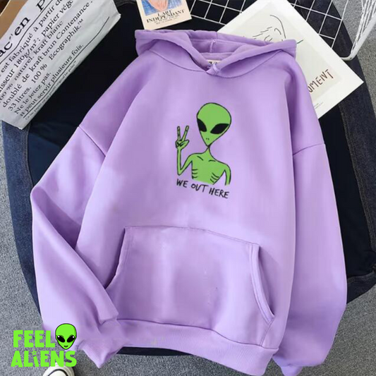 Loose Alien Hoodie Long Sleeve Slouchy Style-We out here