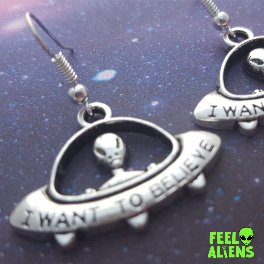 I Want to Believe Alien Earrings