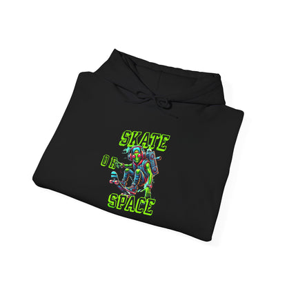 Skater Alien Graphic Hoodie - Unisex Heavy Blend Sweatshirt