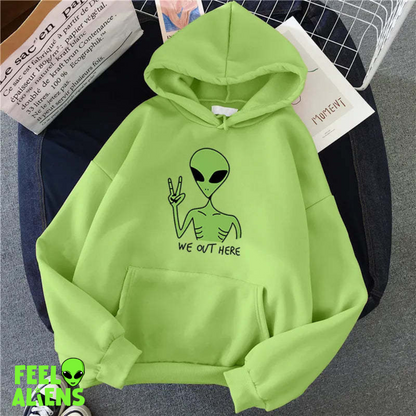 Loose Alien Hoodie Long Sleeve Slouchy Style-We out here