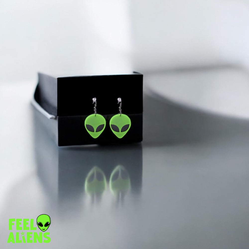 Neon Alien Earrings