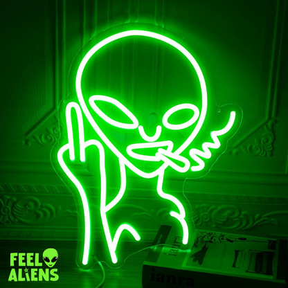 LED Neon Sign Light Smoking Alien Lights