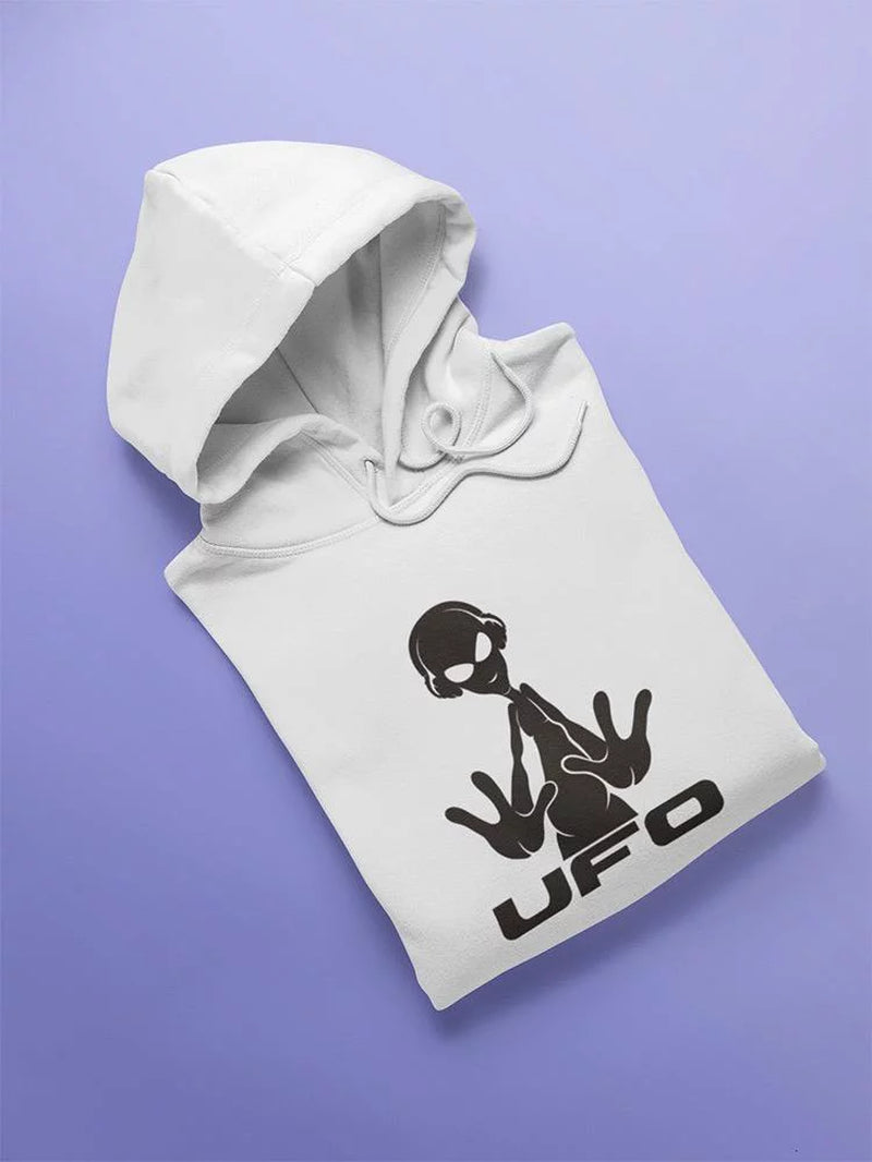 Cool Alien Silhouette Ufo Hoodie Men -Image by Shutterstock, Male Xx-Large