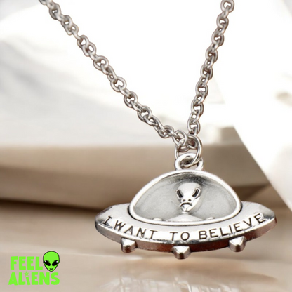 I want to believe UFO Necklace - Alien Jewelry