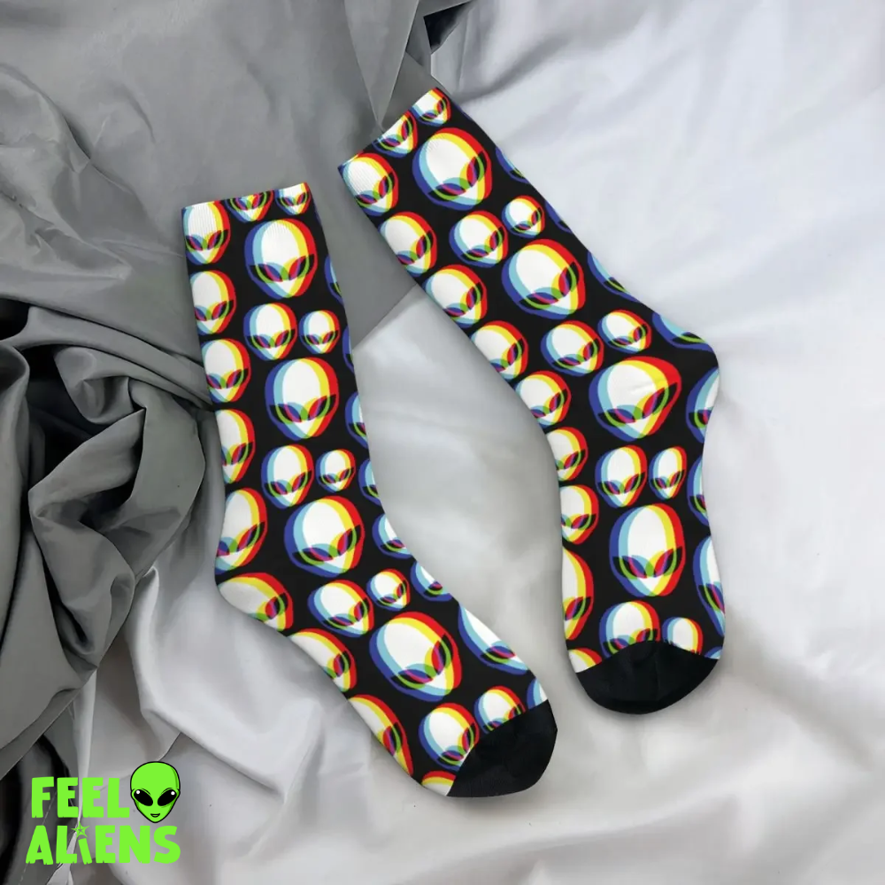 Unisex Psychedelic 3D Alien Fashion Socks