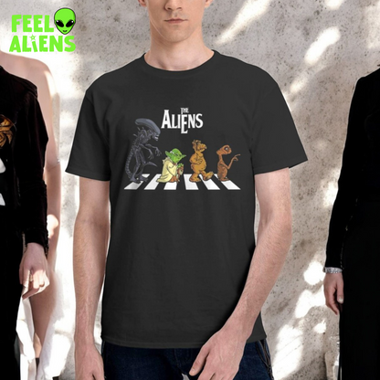 The Aliens Abbey Road T-Shirt - Vintage Cotton Graphic Tee for Men