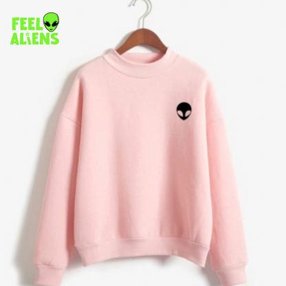 Minimal Alien Print Sweatshirt