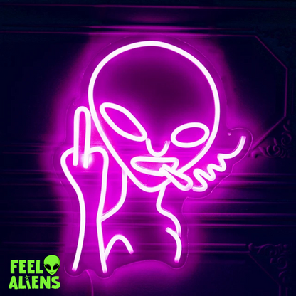 LED Neon Sign Light Smoking Alien Lights