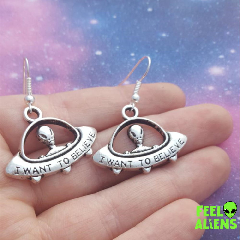 I Want to Believe Alien Earrings