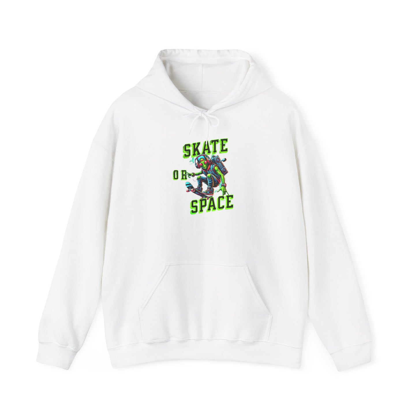 Skater Alien Graphic Hoodie - Unisex Heavy Blend Sweatshirt