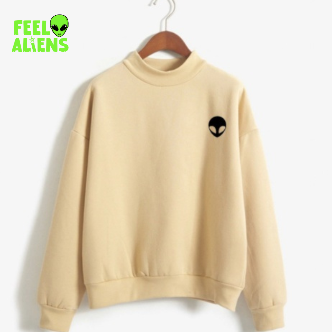 Minimal Alien Print Sweatshirt