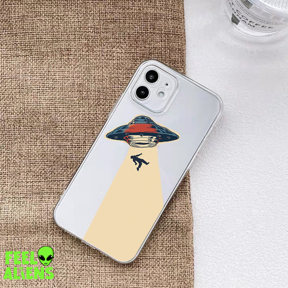 UFO Astronaut Phone Case Transparent Soft Case All Wrapped Creative Protective Cover