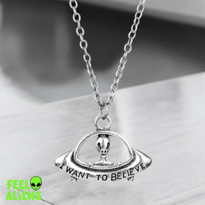 I want to believe UFO Necklace - Alien Jewelry