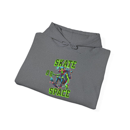 Skater Alien Graphic Hoodie - Unisex Heavy Blend Sweatshirt