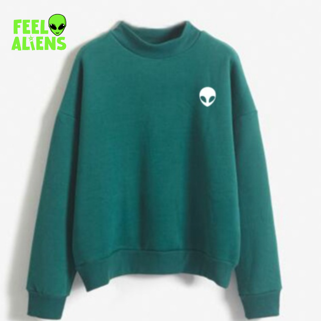 Minimal Alien Print Sweatshirt