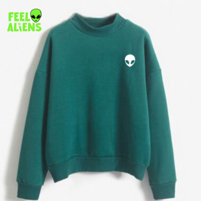 Minimal Alien Print Sweatshirt