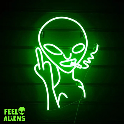 LED Neon Sign Light Smoking Alien Lights