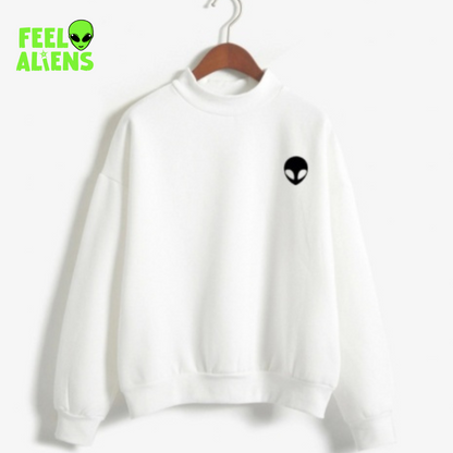 Minimal Alien Print Sweatshirt