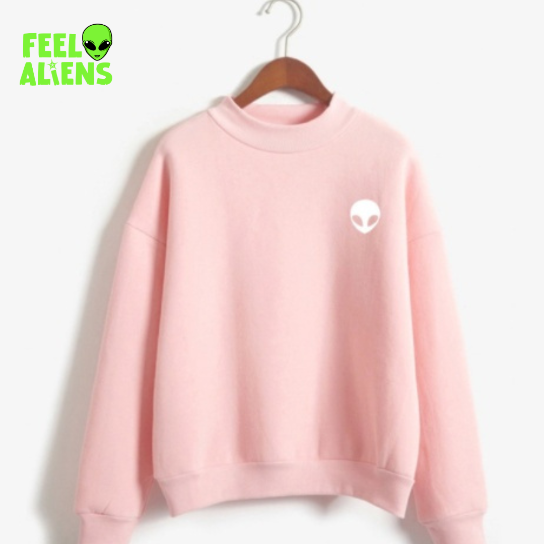 Minimal Alien Print Sweatshirt