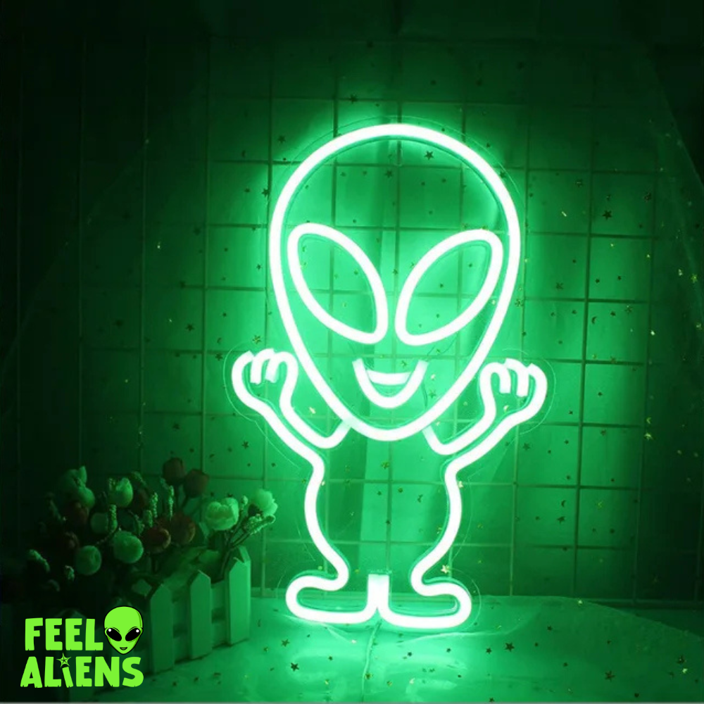 LED Neon Sign Light Smoking Alien Lights