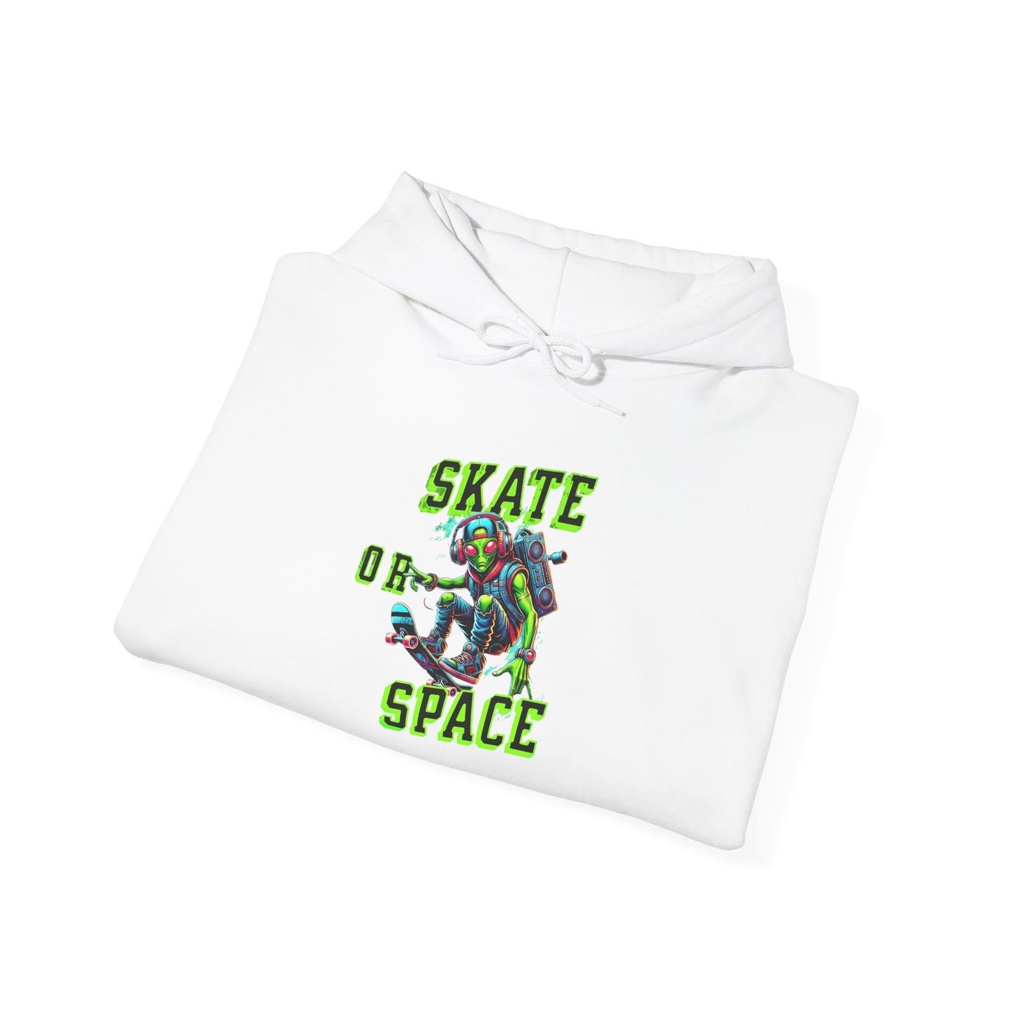 Skater Alien Graphic Hoodie - Unisex Heavy Blend Sweatshirt