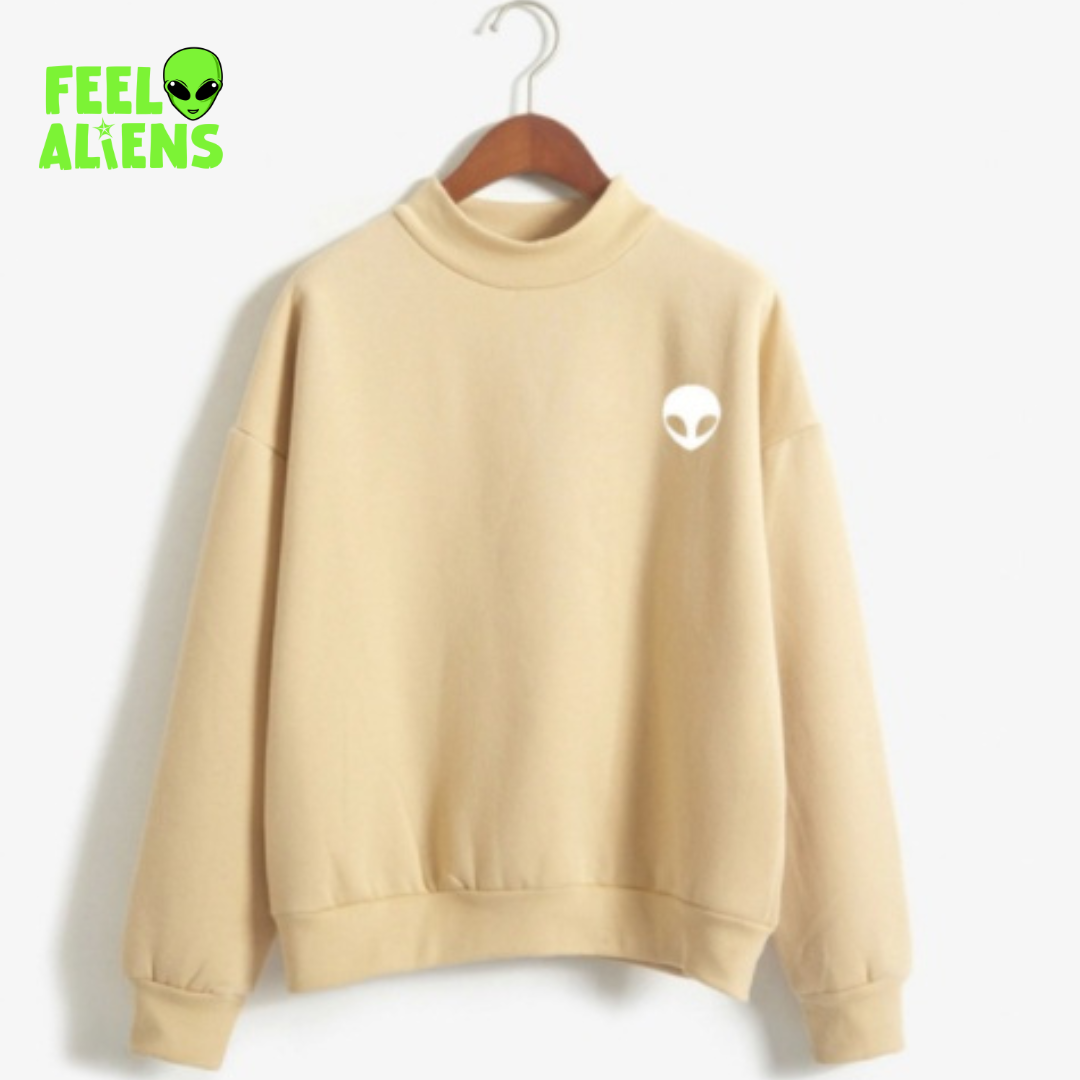 Minimal Alien Print Sweatshirt