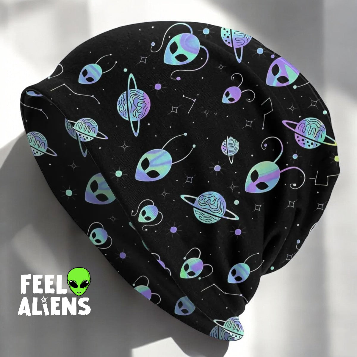 Alien Galaxy Print Beanie