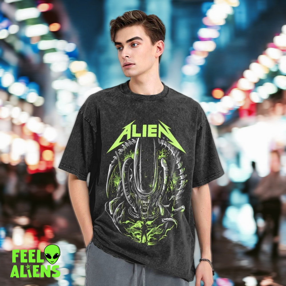 Alien Graphic Oversized T-Shirt - Breathable Summer Tee