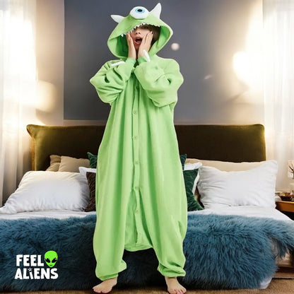 Alien Pajama Unisex Adults Cosplay Costume Monster Mike One-Piece Pajamas