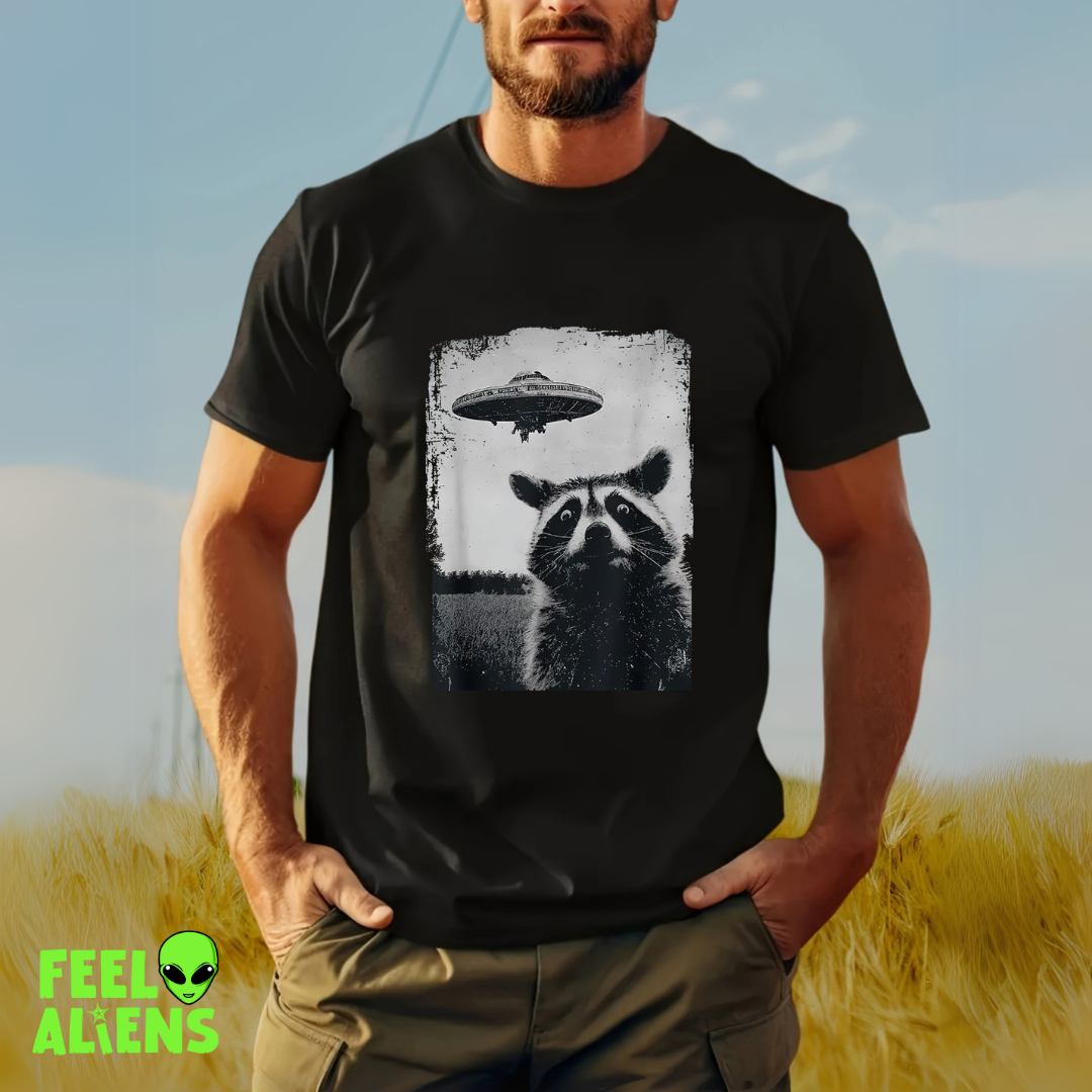 Alien Shirt - Raccoon and UFO Encounter