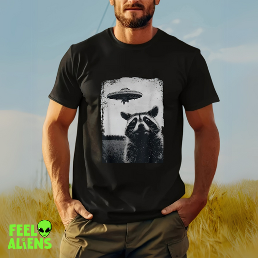 Alien Shirt - Raccoon and UFO Encounter