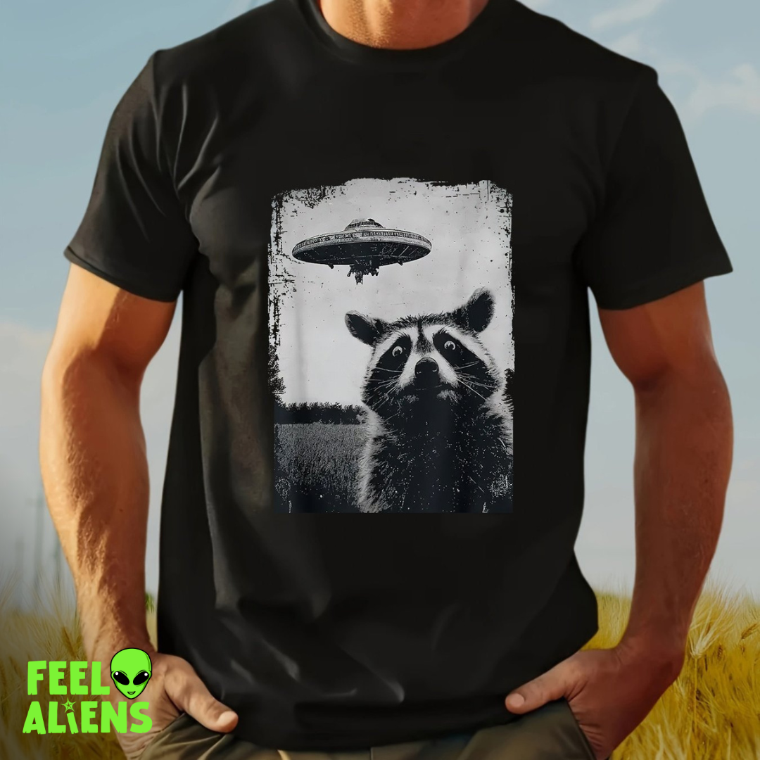 Alien Shirt - Raccoon and UFO Encounter