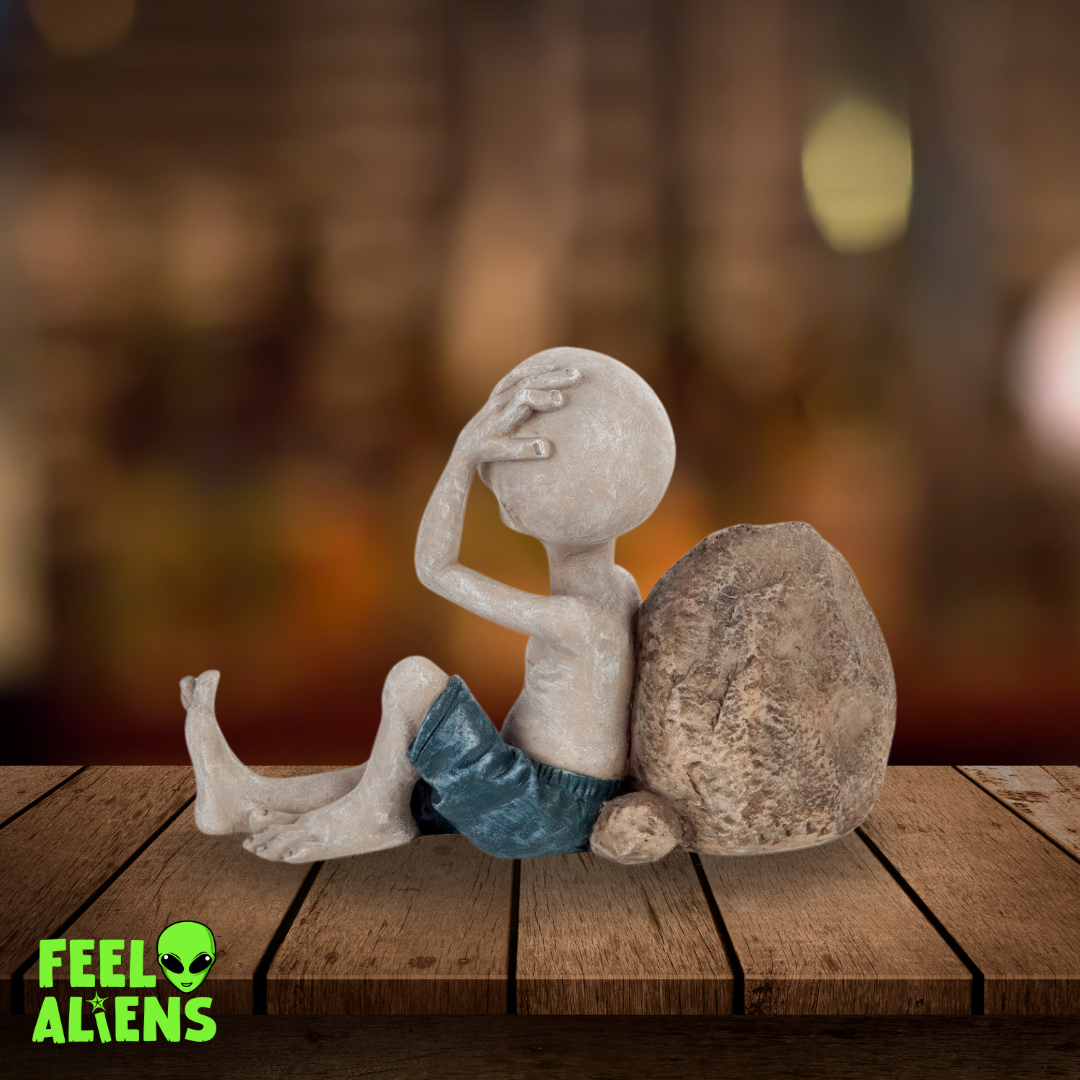 Alien Statue - Relaxed Extraterrestrial Figurine