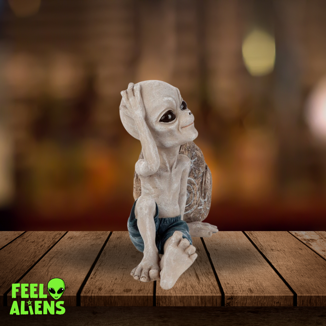 Alien Statue - Relaxed Extraterrestrial Figurine